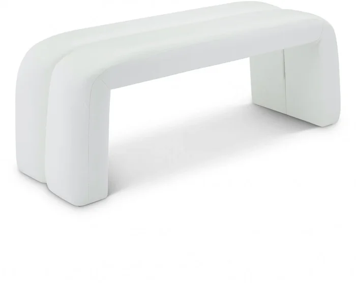 Arc Vegan Leather Upholstered Bench