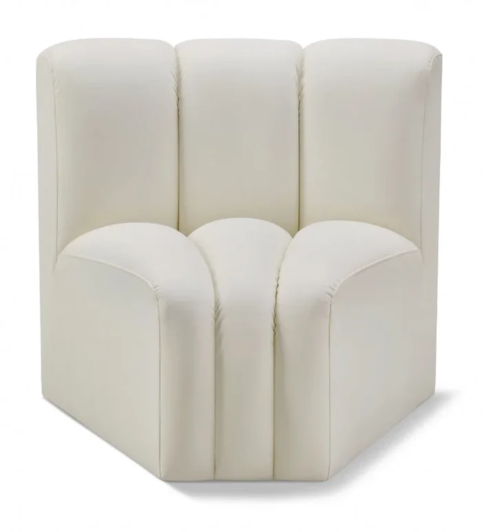 Arc Vegan Leather Upholstered Curved Corner Modular Chair