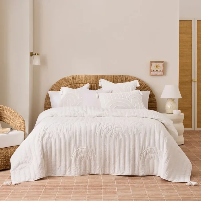 Archie White Tufted Quilted Coverlet Separates