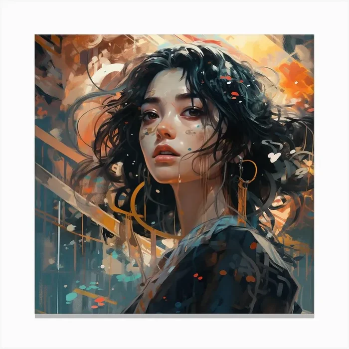 Asian Girl 3 Canvas Print by Amliga Design