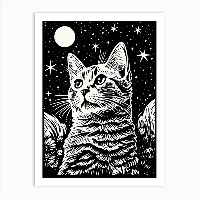 Astral Purrphecy, Psychedelic Cats series Art Print by Art-Syndicate