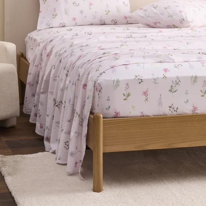 Audrey Floral Soft Pink Sheet Set