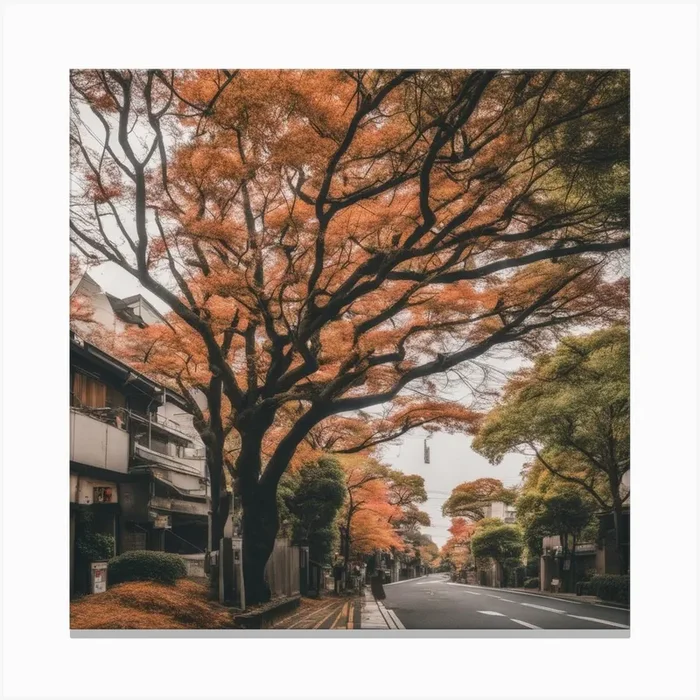 Autumn Trees In Kyoto Canvas PrintH by Hotaru