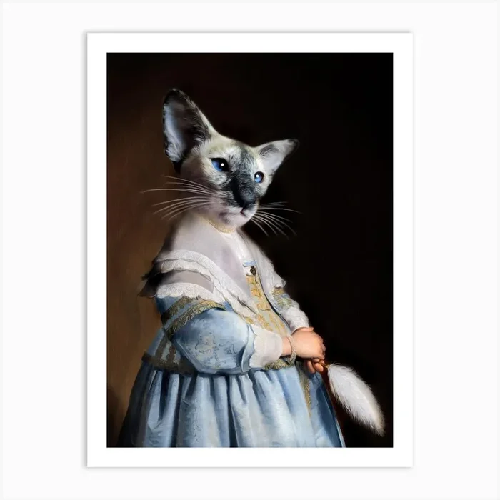 Azulla The Amazing Birmese Pet Portraits Art PrintL- by l’Animorphe – Lanimorphe by Tein Lucasson
