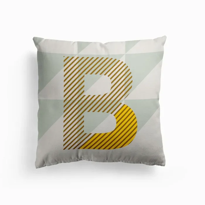 B Typeface Alphabet Cushion by Lazy Day Paper