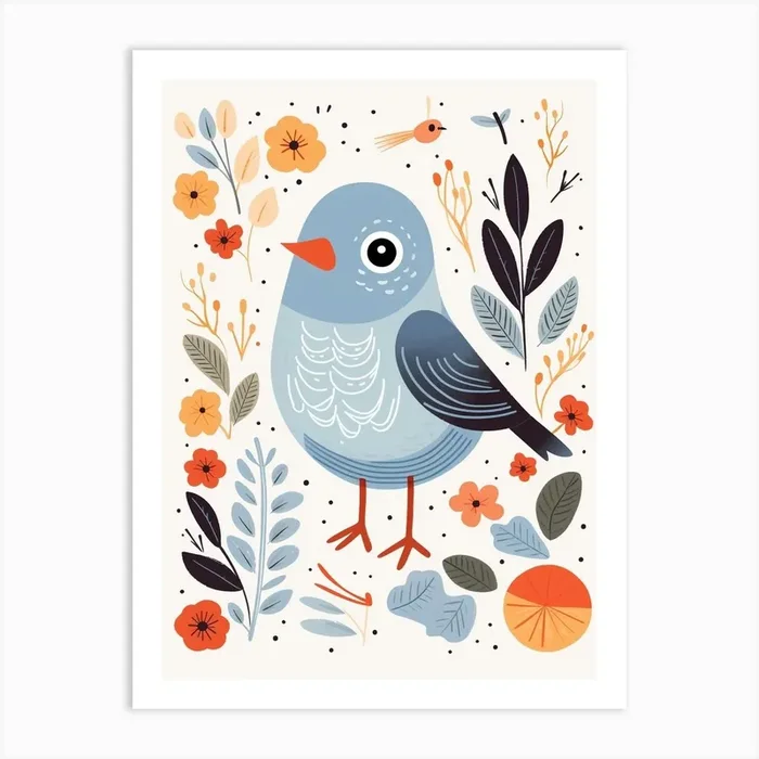 Baby Animal Illustration Bird 4 Art Print by Scribble Studio