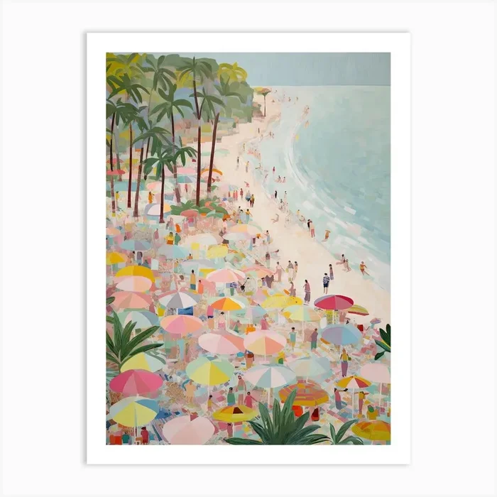Bali Summer Aerial View Painting 3 Art Print by Dreamy Seasons Art