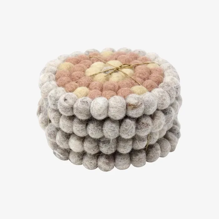 Ball Coasters – Flower Pink – Set of 4 by Global Crafts
