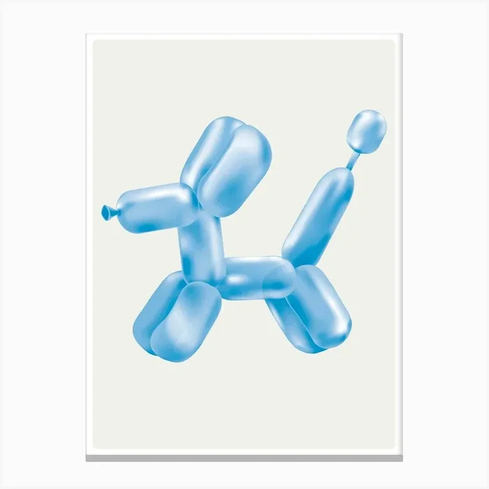 Balloon Dog Blue Canvas Print by Malou Studio