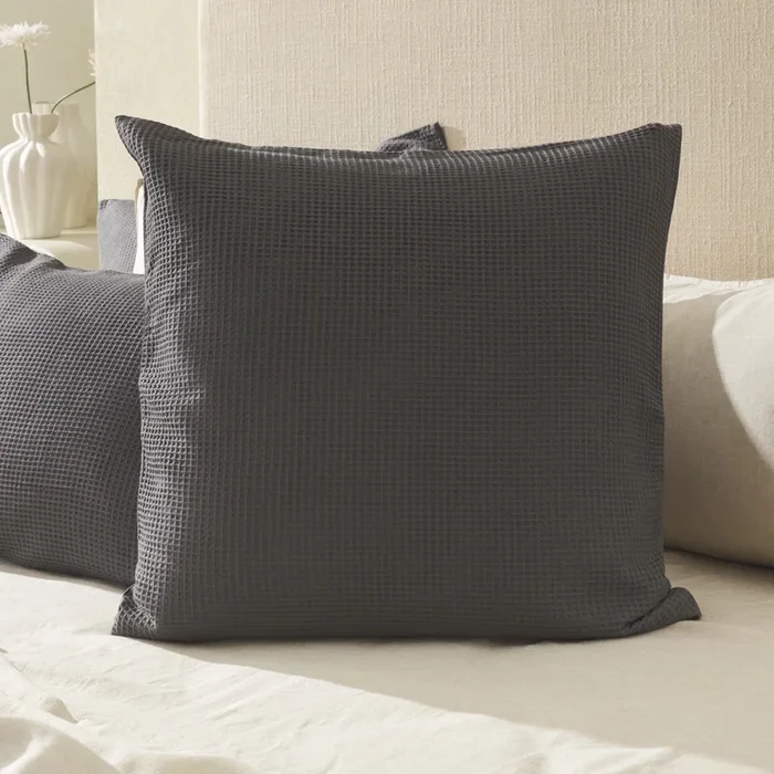 Bamboo Cotton Waffle Charcoal Pillowcases