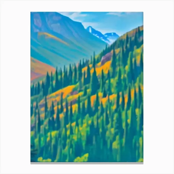 Banff National Park Canada Blue Oil Painting 1 Canvas Print by National Park Posters