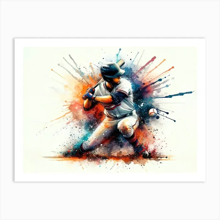 Baseball Player Art PrintV by viart.