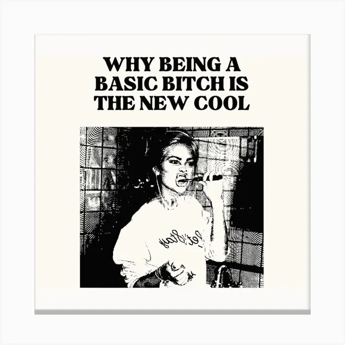 Basic Bitch Square Canvas Print by Red Hearts Studio