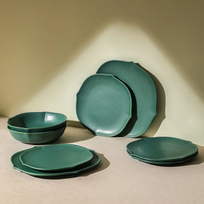 Baskerville Stoneware Dinnerware Set – Green
