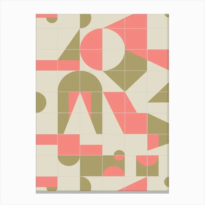 Bauhaus Tiles Shapes Canvas Print by Ninola Design