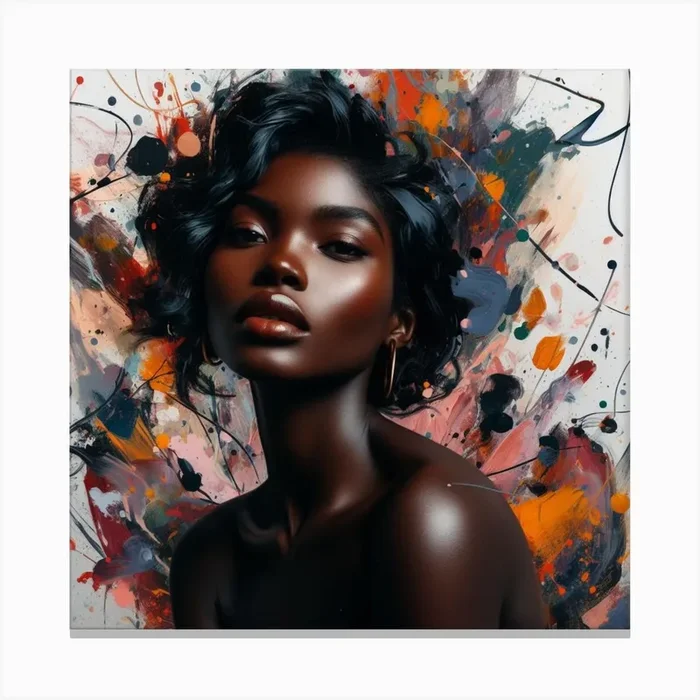 Beautiful Black Woman Canvas PrintK by Kayla
