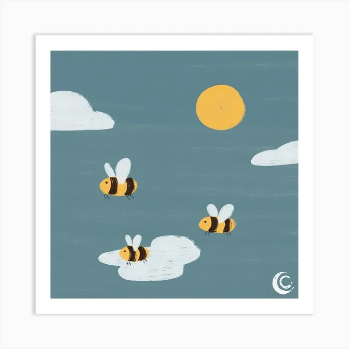 Bees (Contrasti Pt 3) Art Print by Laelleci