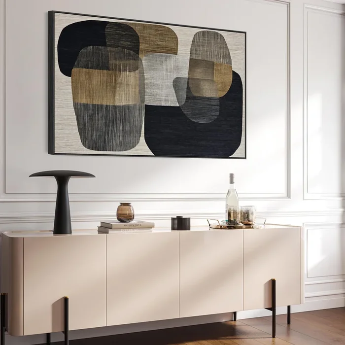 Beige Brown Japandi Artwork Framed Wabi Sabi – Balance