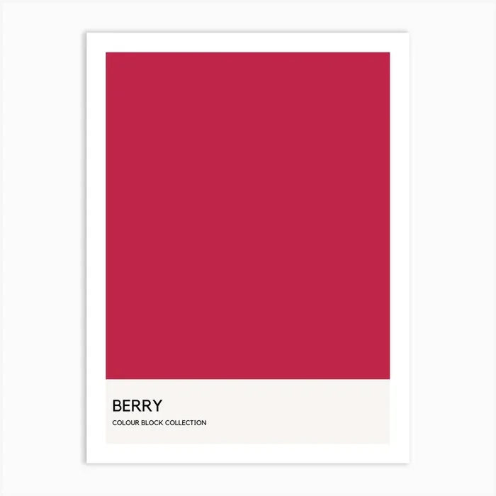 Berry Colour Block Poster Art Print by The Colour Block Collection