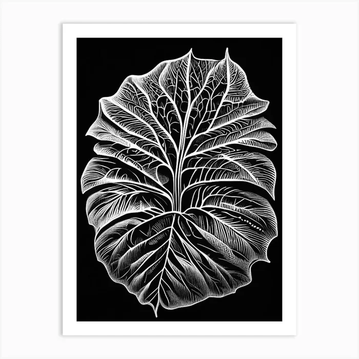 Betel Leaf Linocut Art PrintL& by Leaf & Stem Studio