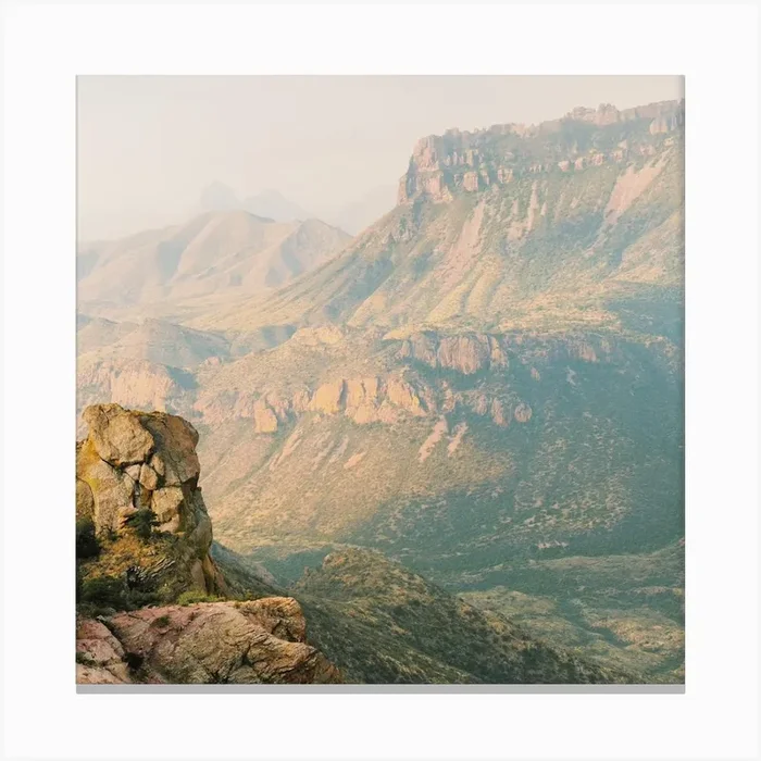 Big Bend Mountains Square Canvas Print by Boheme At Home