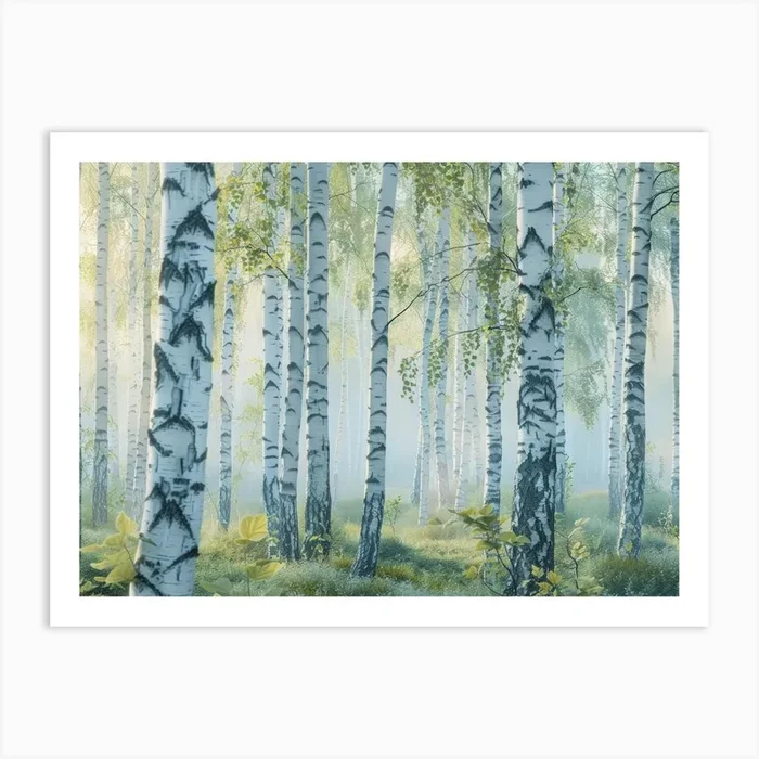 Birch Forest 12 Art Print by Moving Clouds Art