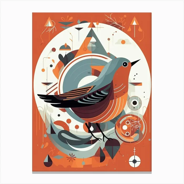 Bird In A Circle Canvas Print by Art-Syndicate
