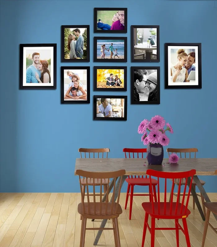 Black Wall Photo Frames Set of 10