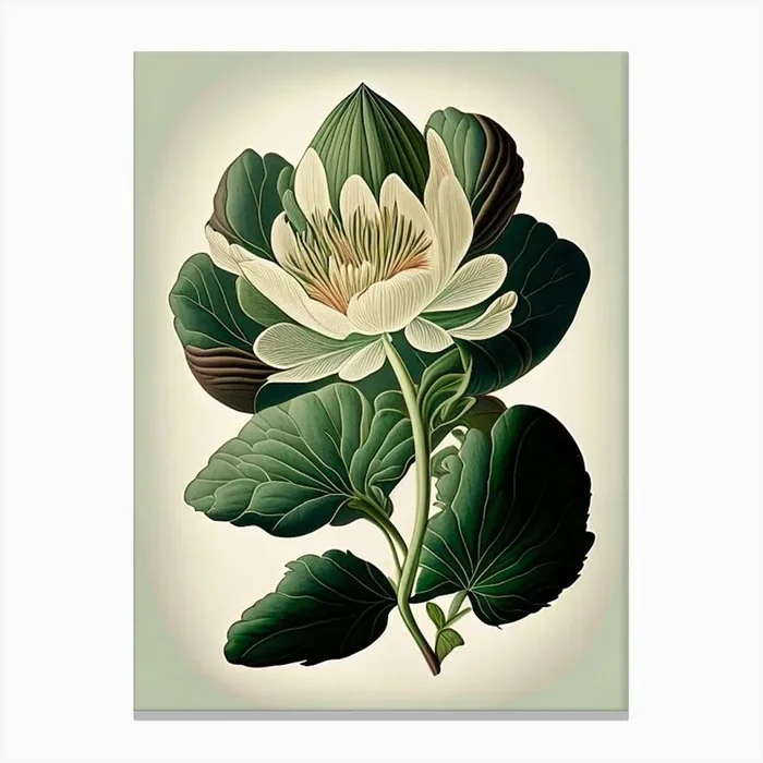 Bloodroot Wildflower Vintage Botanical 1 Canvas PrintWS by Wildflower Studio