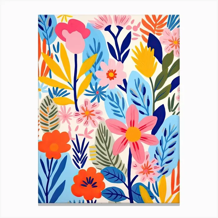 Blooms In Matisse Style Wake; Inspired Harmony Canvas Print by Art-Syndicate