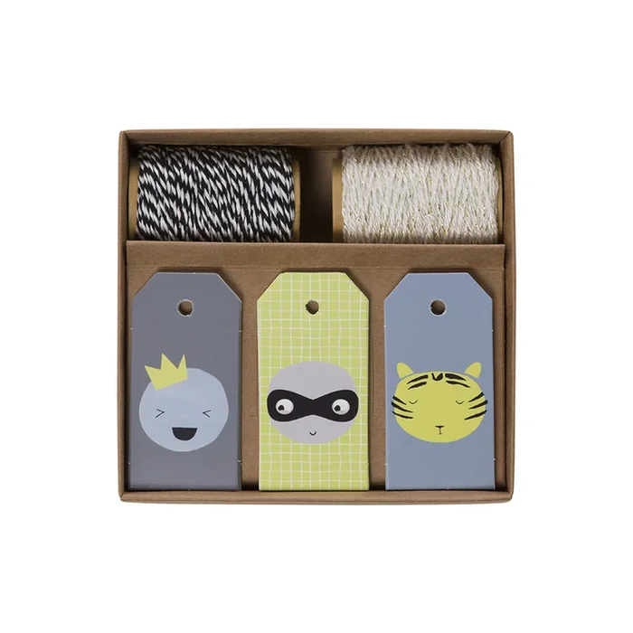 Blue Faces Gift Tags Set
