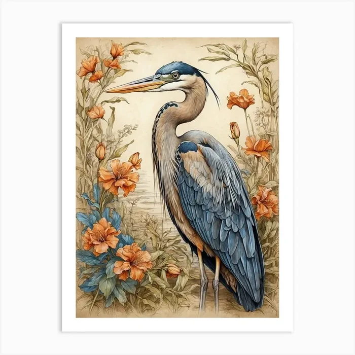 Blue Heron 2 Art Print by PlayPlusFollow