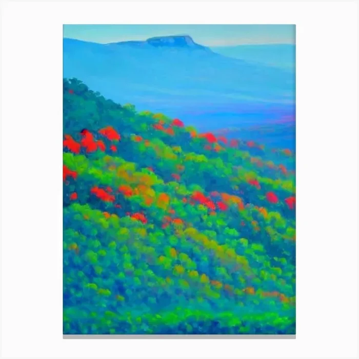 Blue Mountains National Park Australia Blue Oil Painting 1 Canvas Print by National Park Posters