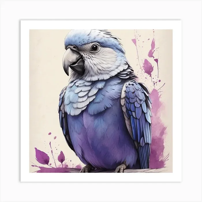 Blue Parrot Art PrintO by Omar2511146