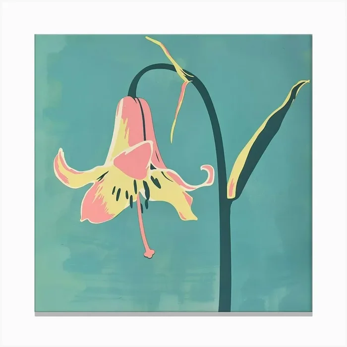 Bluebell Square Flower Illustration Canvas Print by Botanic Studio