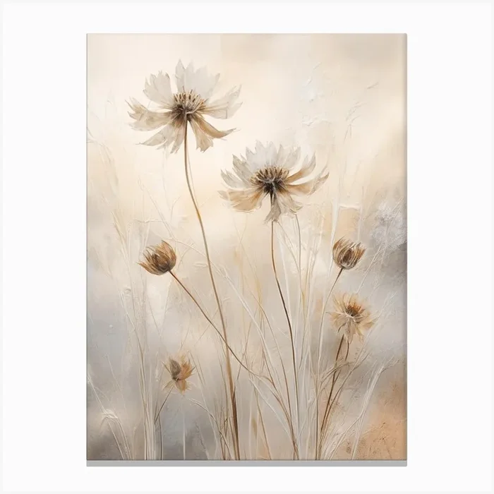 Boho Dried Flowers Love In A Mist Nigella 4 Canvas Print by Botanic Studio