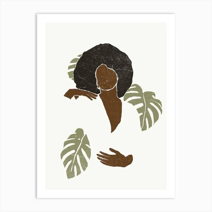 Boho Monstera Leaves II Art Print by Yuyu Pont