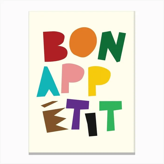 Bon Appetit Multi Canvas Print by Zoe Leigh Designs