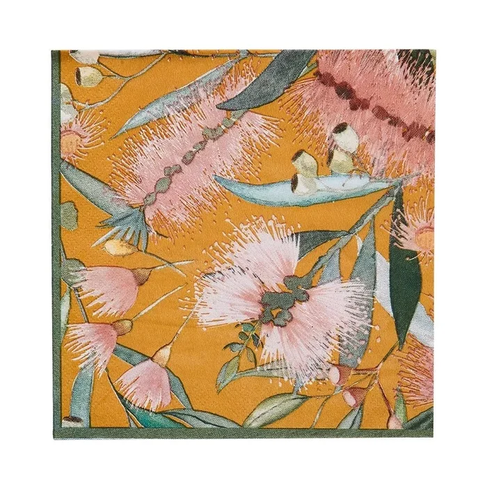 Bottle Brush Collection Mustard Paper Napkins Pack of 40