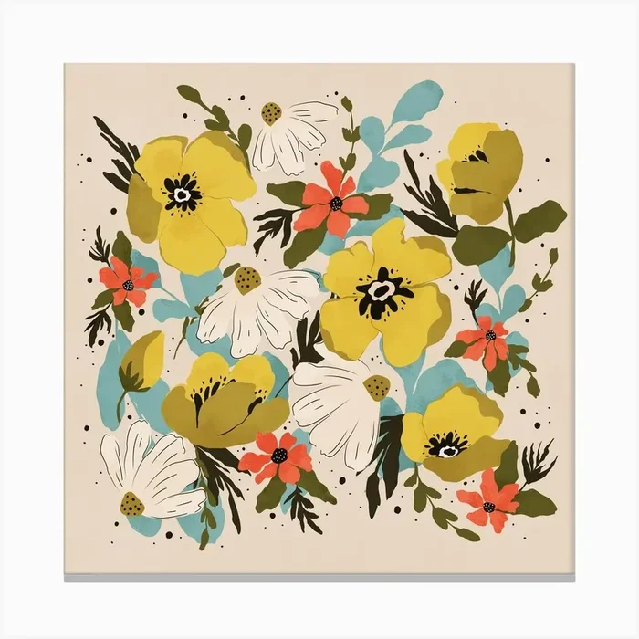 Bouquet Square Canvas Print by Lidiebug