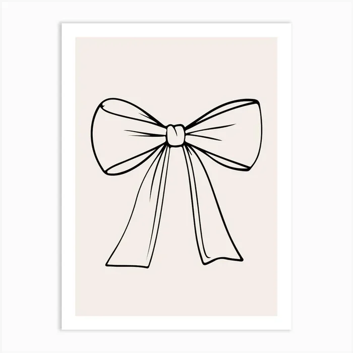 Bow Drawing Art Print by Lara’s Wonderland