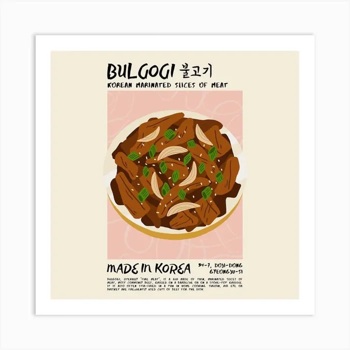 Bulgogi Square Art Print by Red Hearts Studio