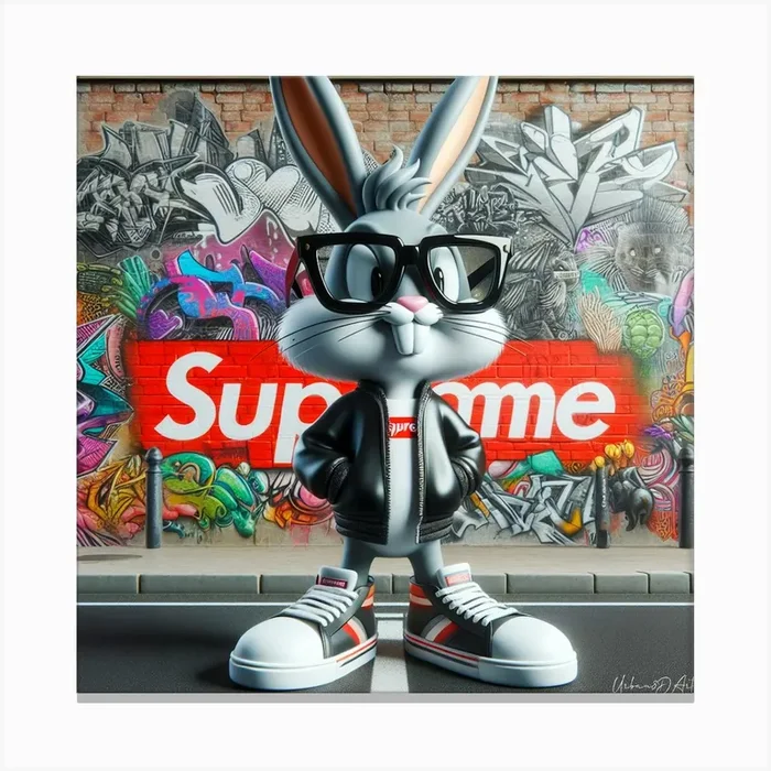 Bunny Supreme Waifu2x Photo Noise1 Scale Canvas Print by Urban3DArt