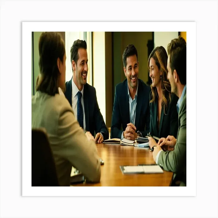 Business Meeting 3 Art PrintRR by Roma Rom