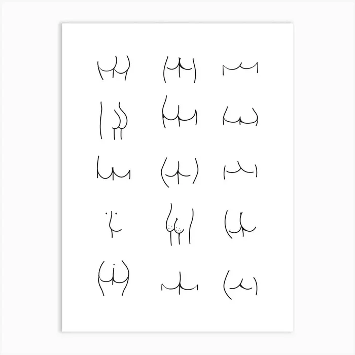 Butt Line art 1 Art Print by Tinteriaprint