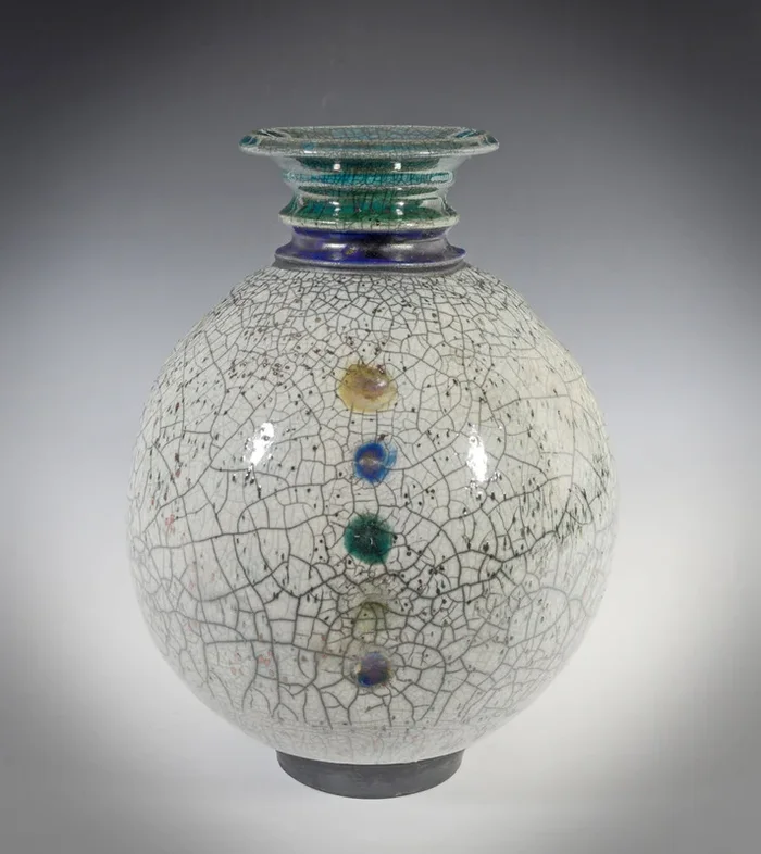 Button Up Raku Vase