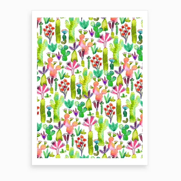 Cacti Garden Art Print by Ninola Design