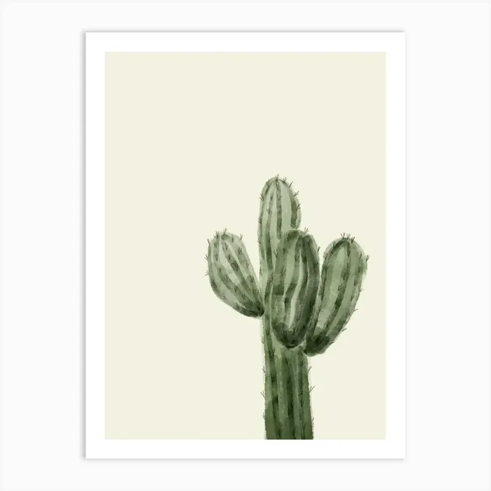 Cactus Watercolor Style Art Print by Indigo Rain