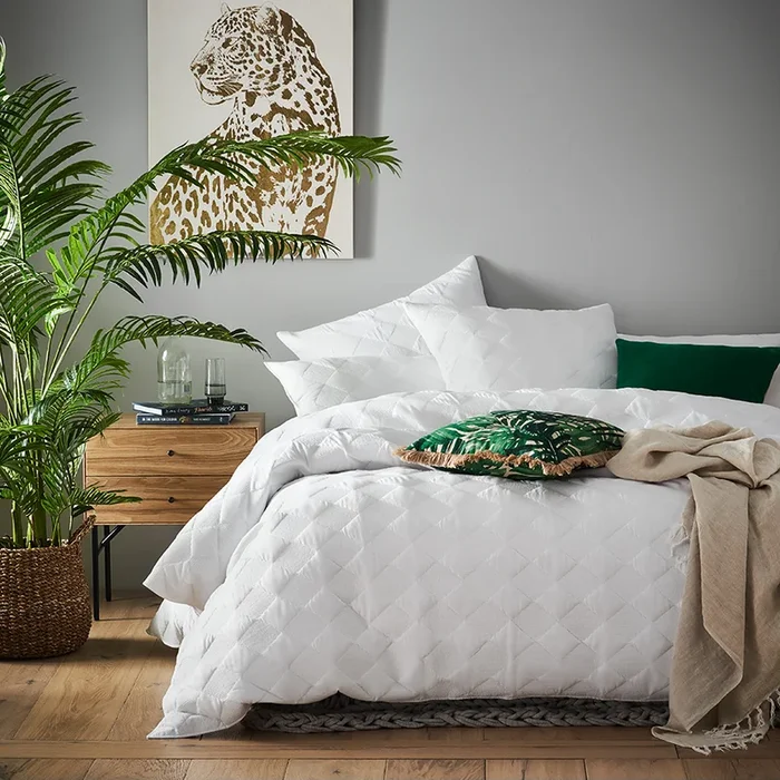 Cairo White Quilted Quilt Cover Set + Separates