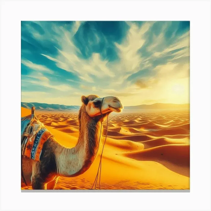 Camel In The Desert 7 Canvas PrintV by Vividus